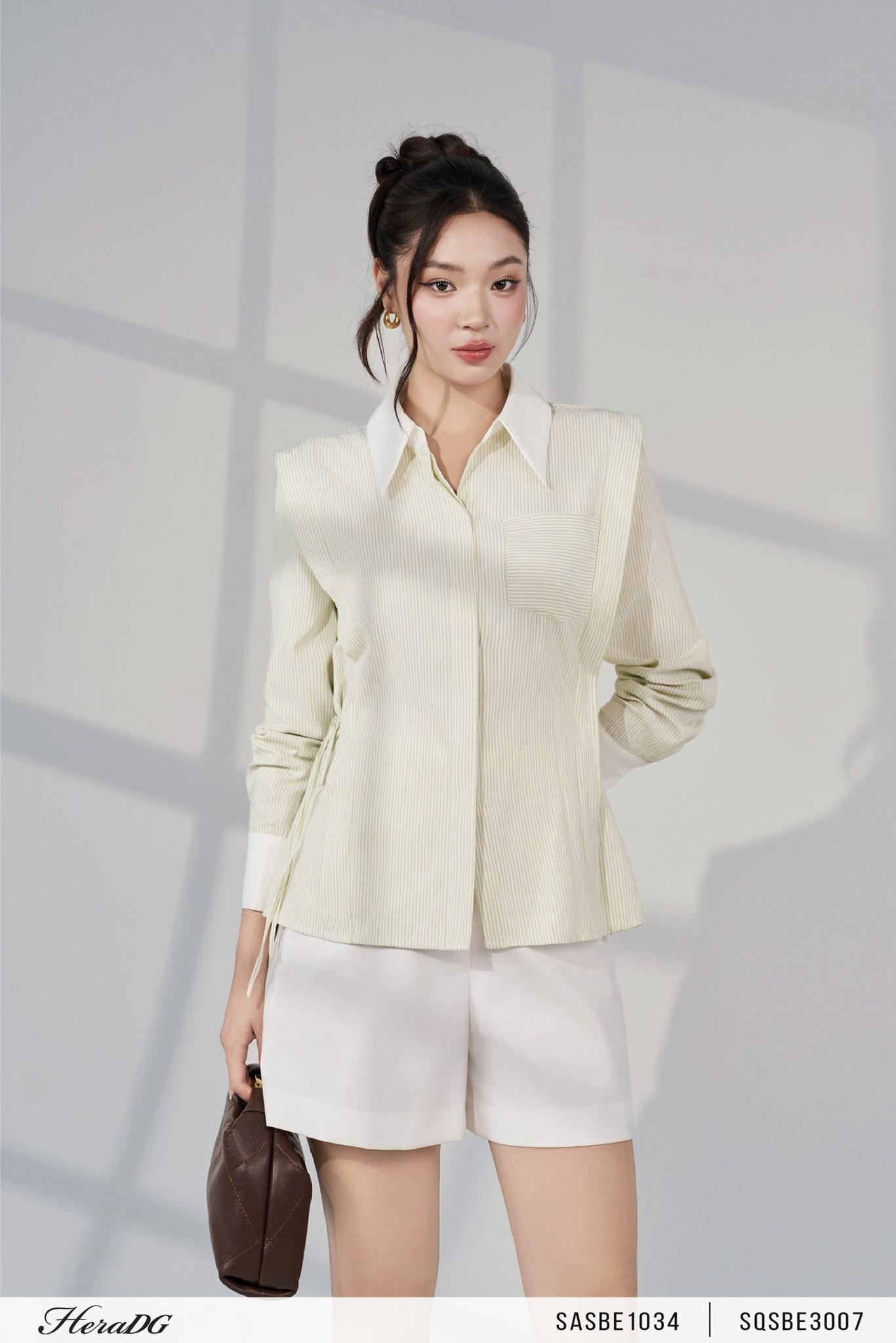 Áo sơ mi cổ phối