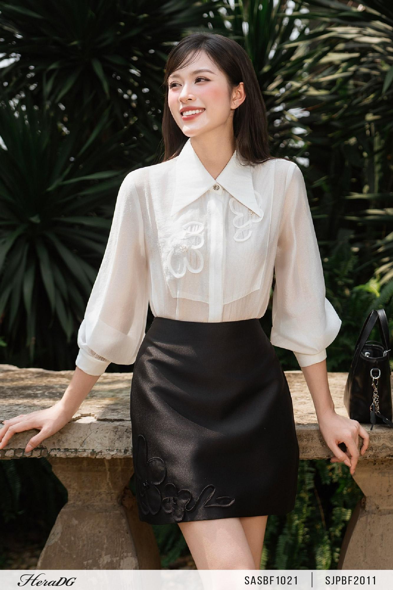 Áo sơ mi hoa nổi