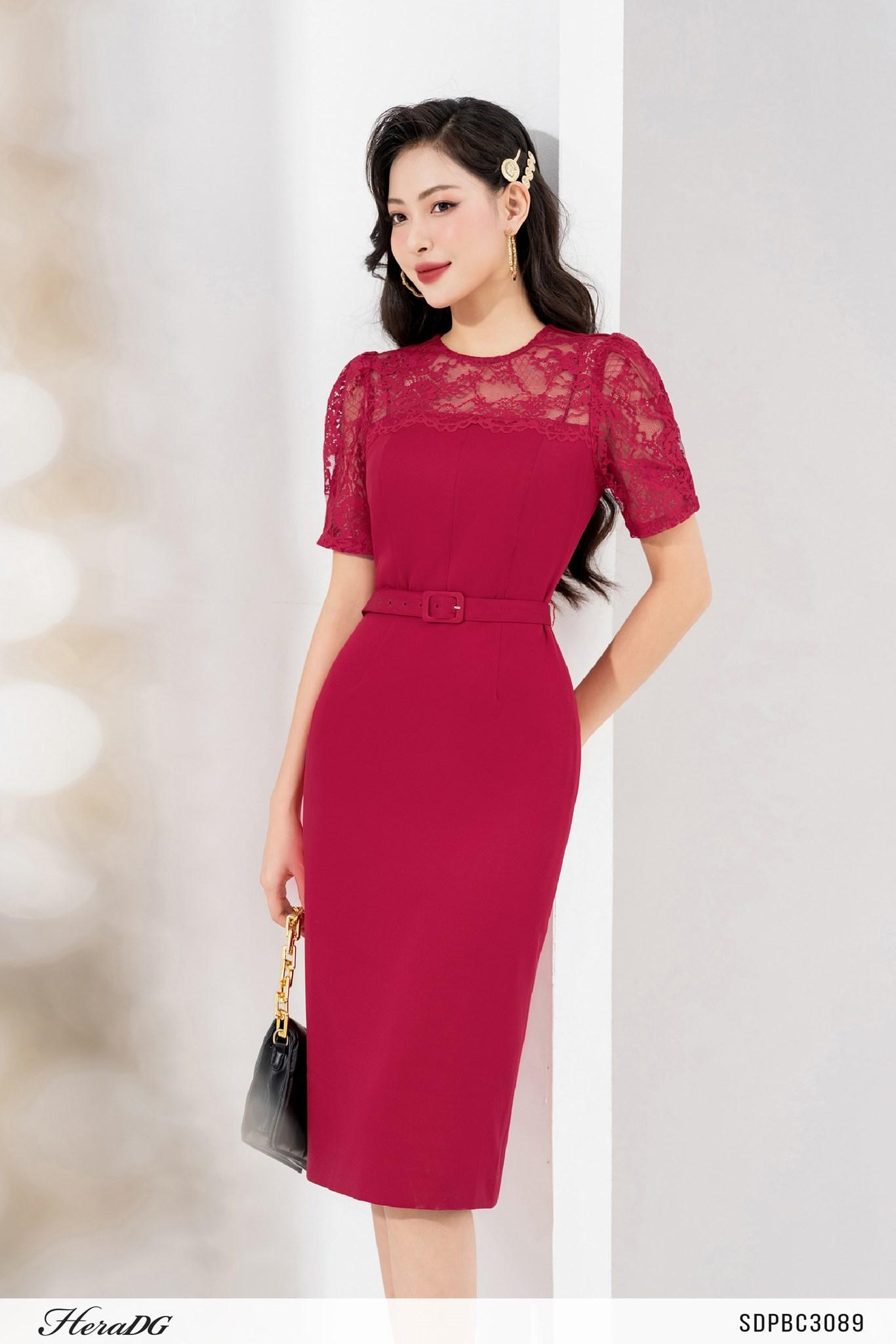 Đầm ôm phối ren
