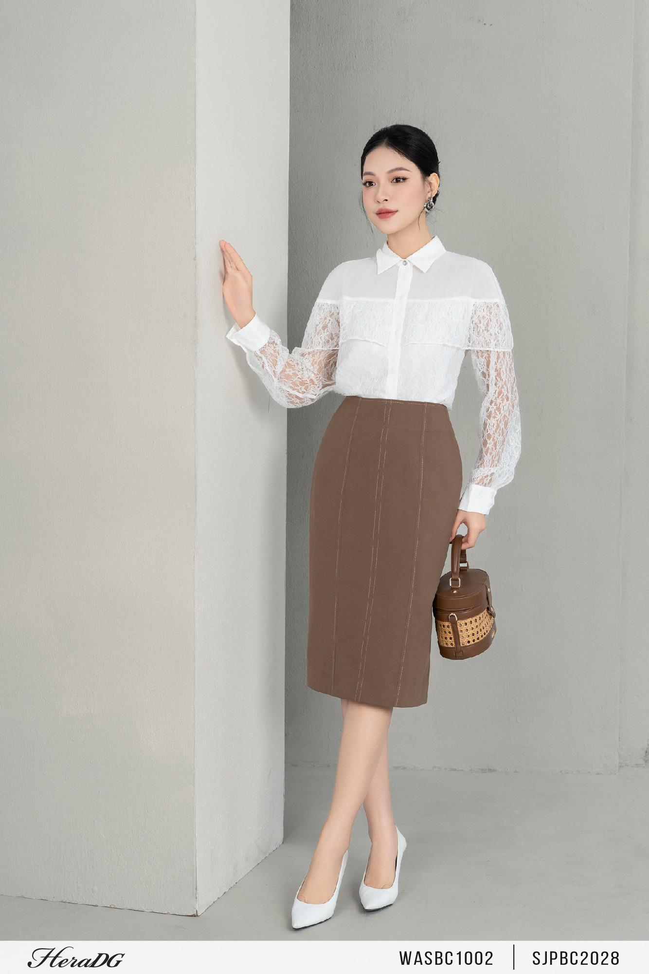 Chân váy ôm chần chỉ xẻ sau