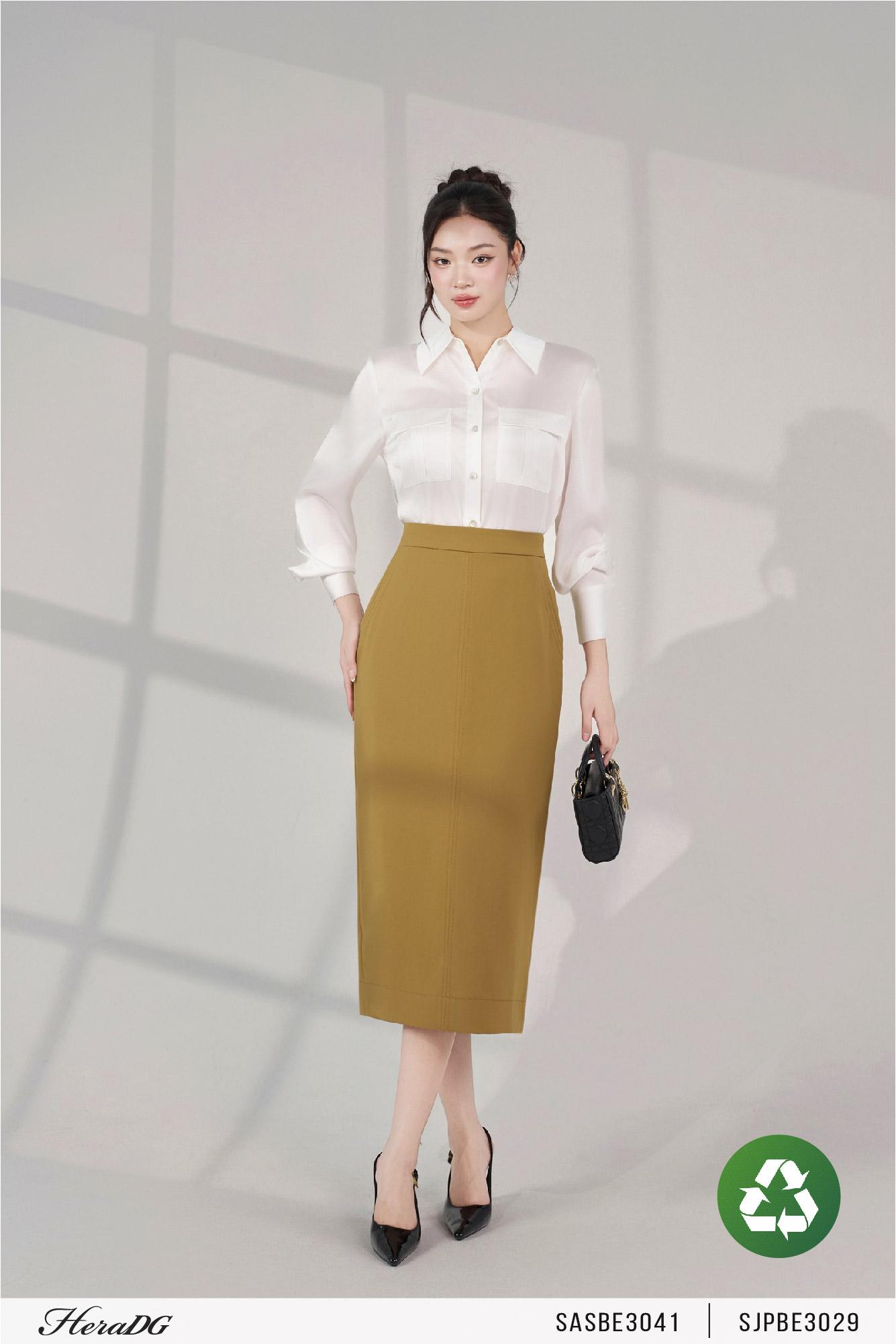 Chân váy A diễu chỉ