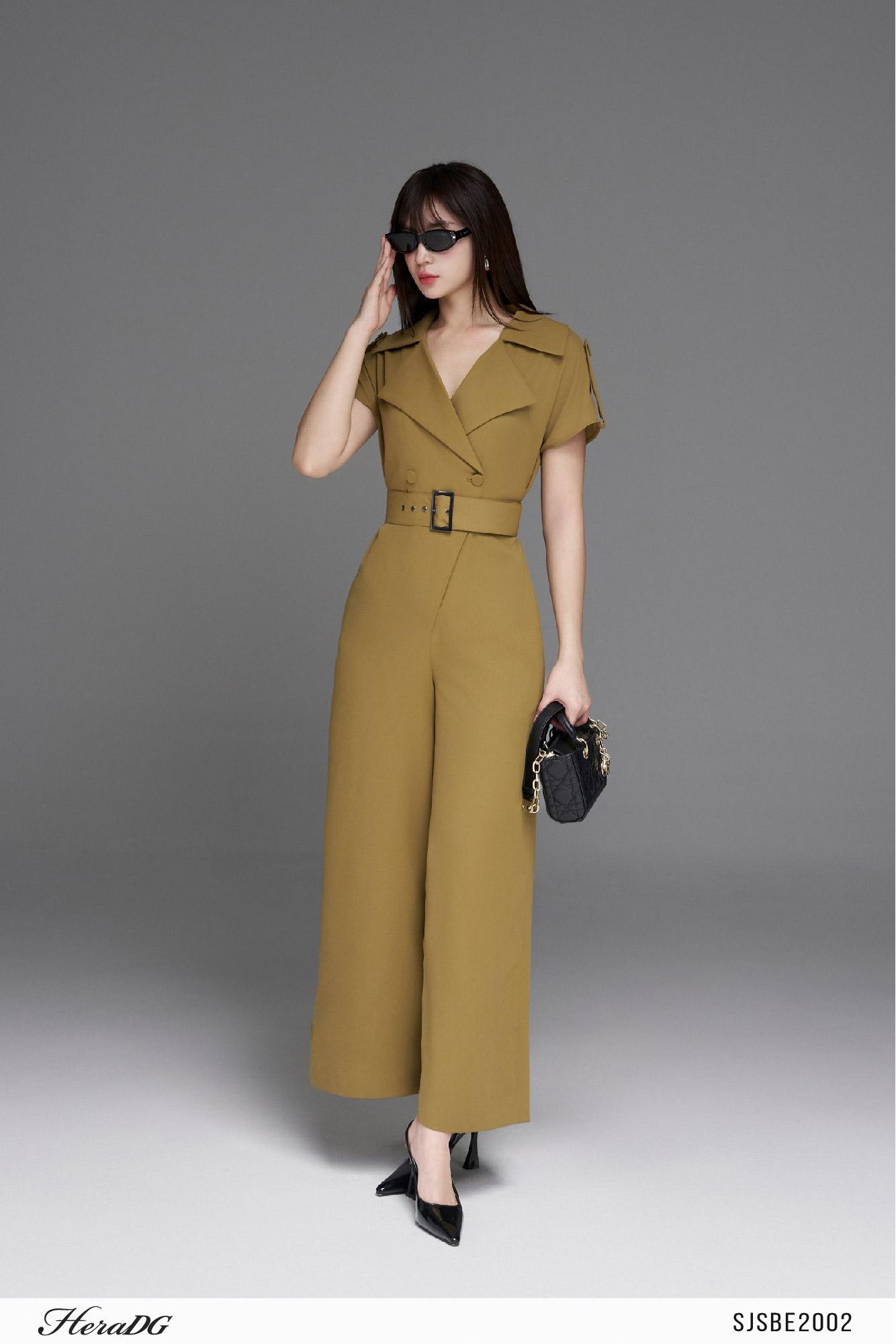 Jumpsuit cổ 2 ve có đai rời