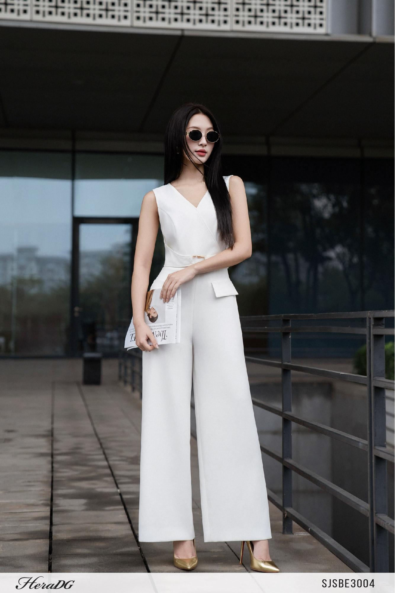 Jumpsuit dài đai chéo
