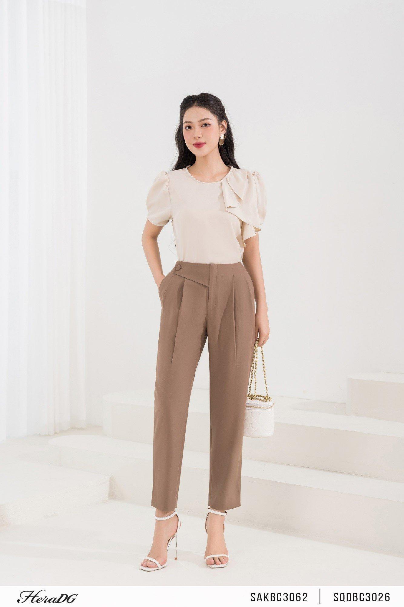 Quần baggy cạp lệch
