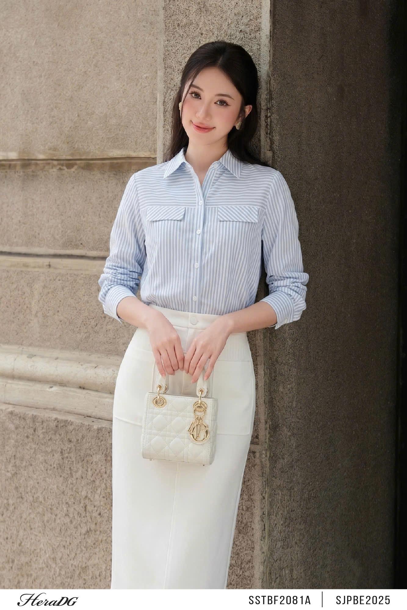 Áo sơ mi kẻ nắp túi ngực