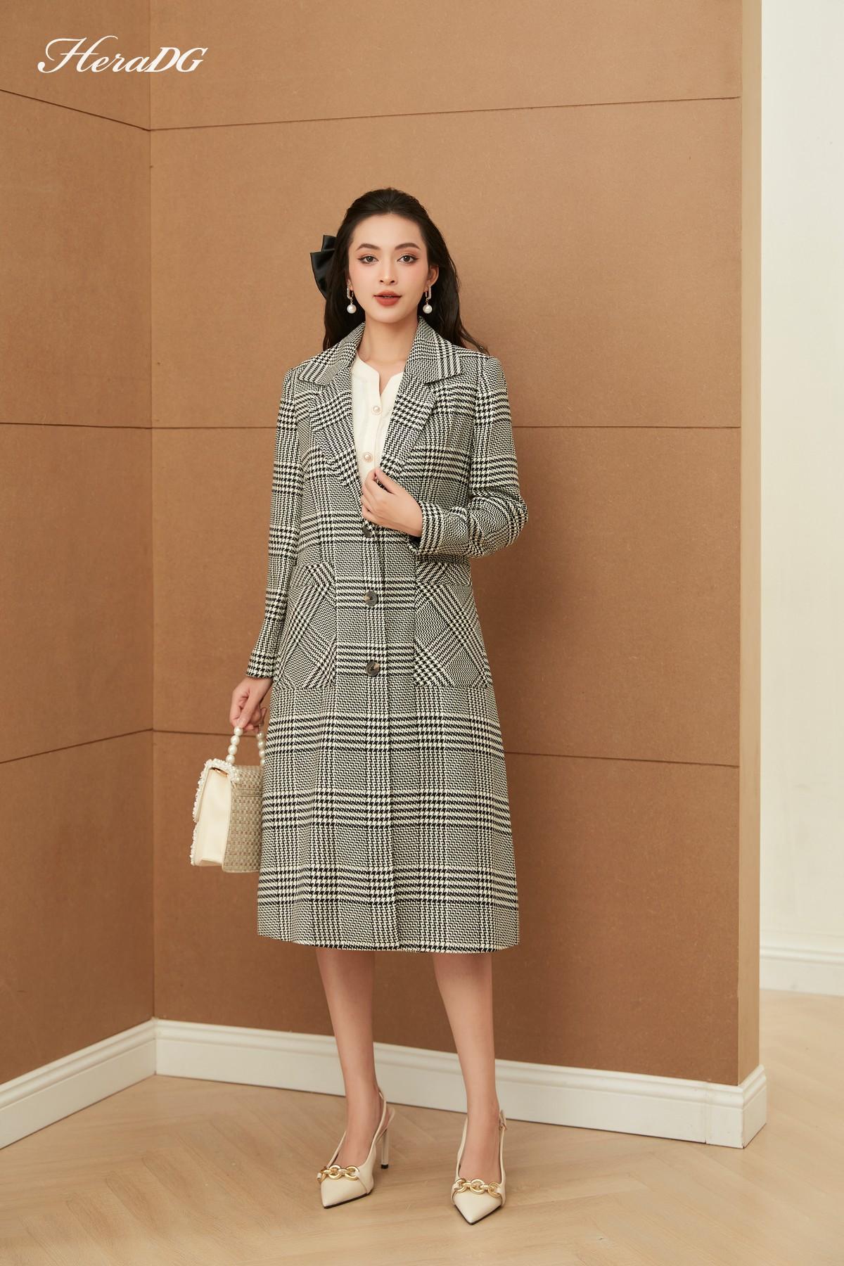 Áo khoác dáng dài cổ 2 ve