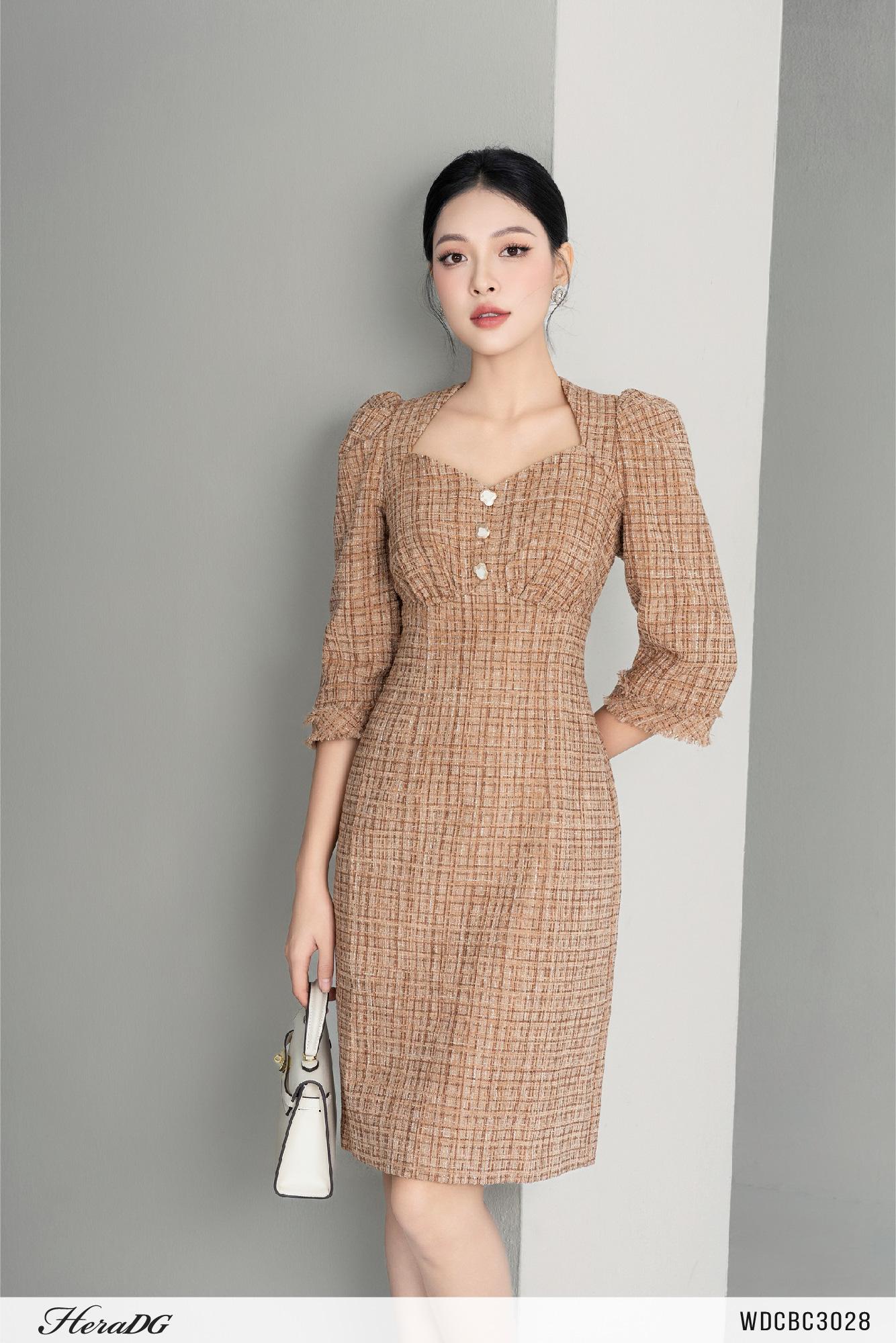 Đầm tweed dáng A