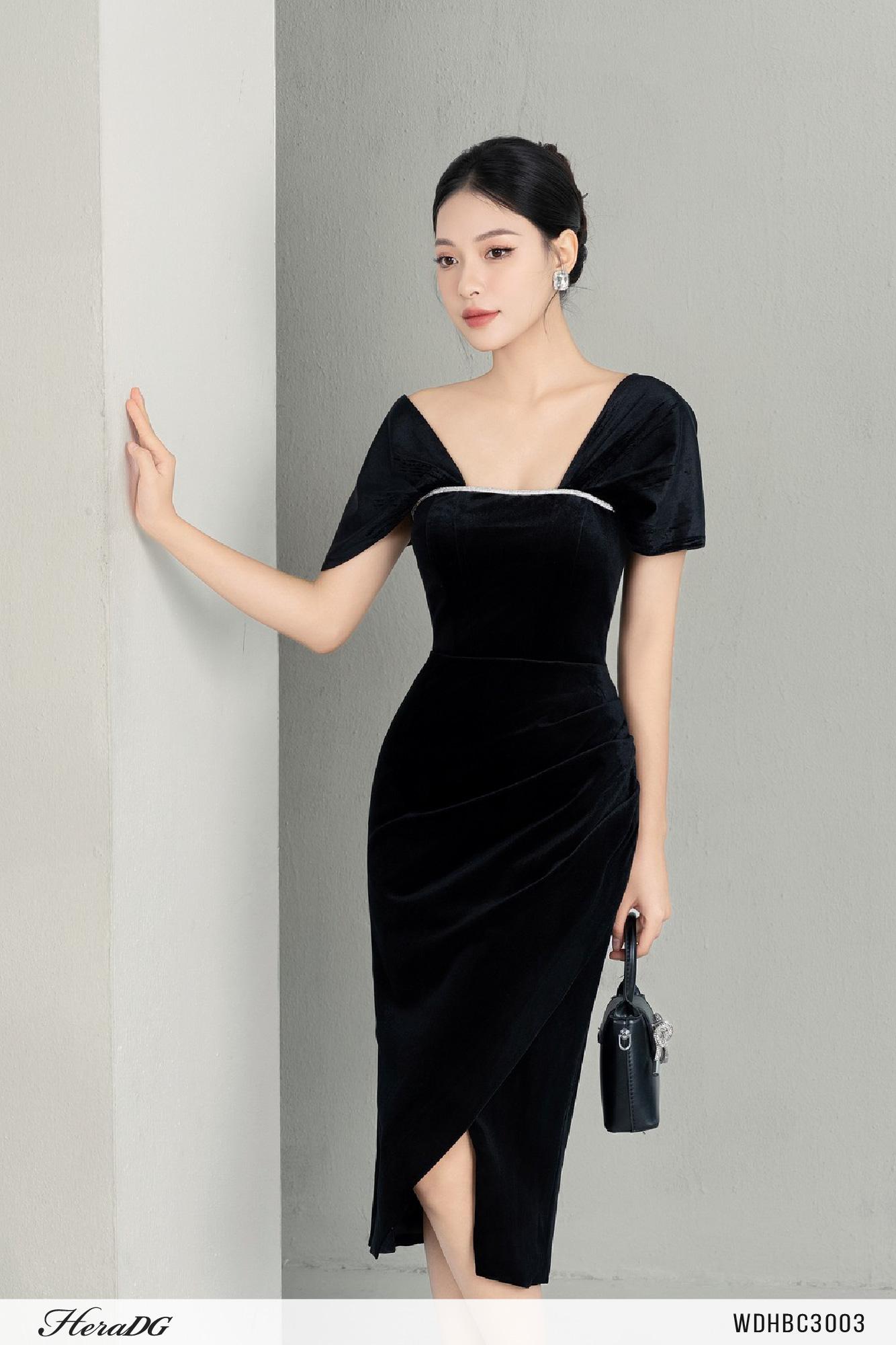 Đầm tiệc ôm trễ vai
