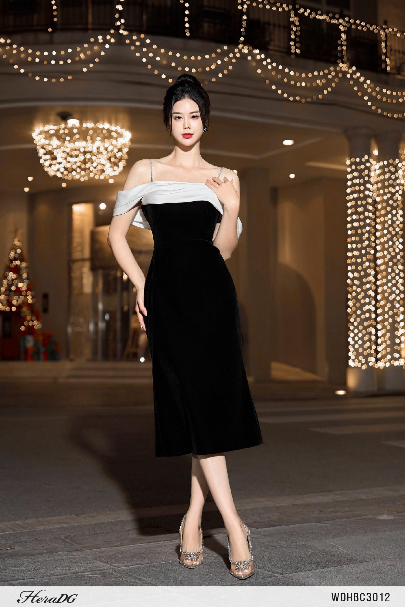 Đầm tiệc 2 dây đá
