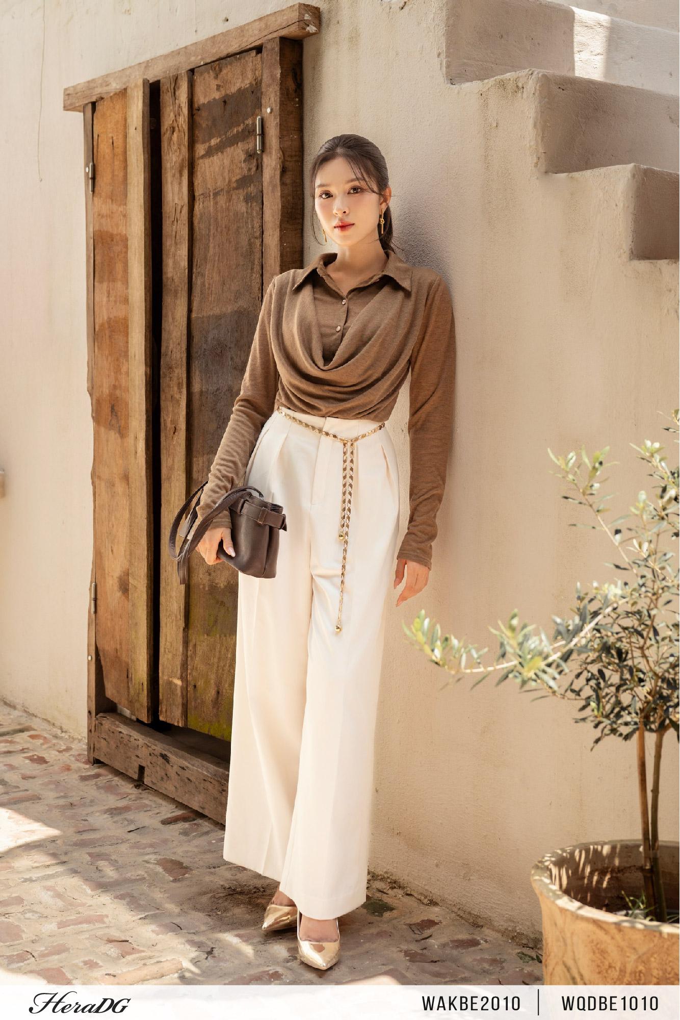 Quần suông cạp liền