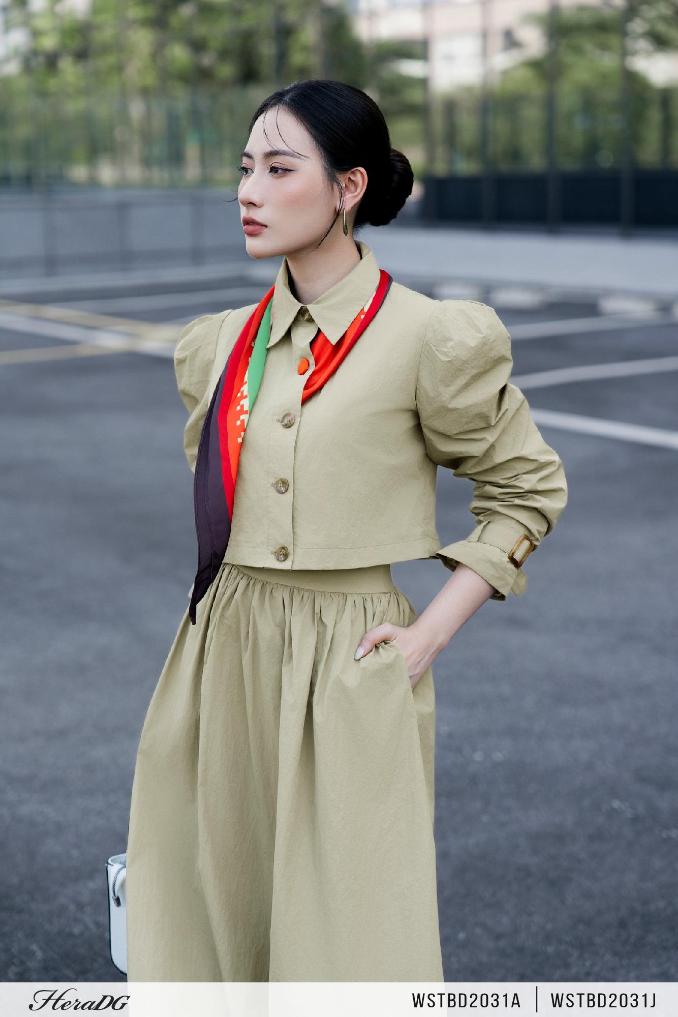 Áo gió cổ đức tay bồng