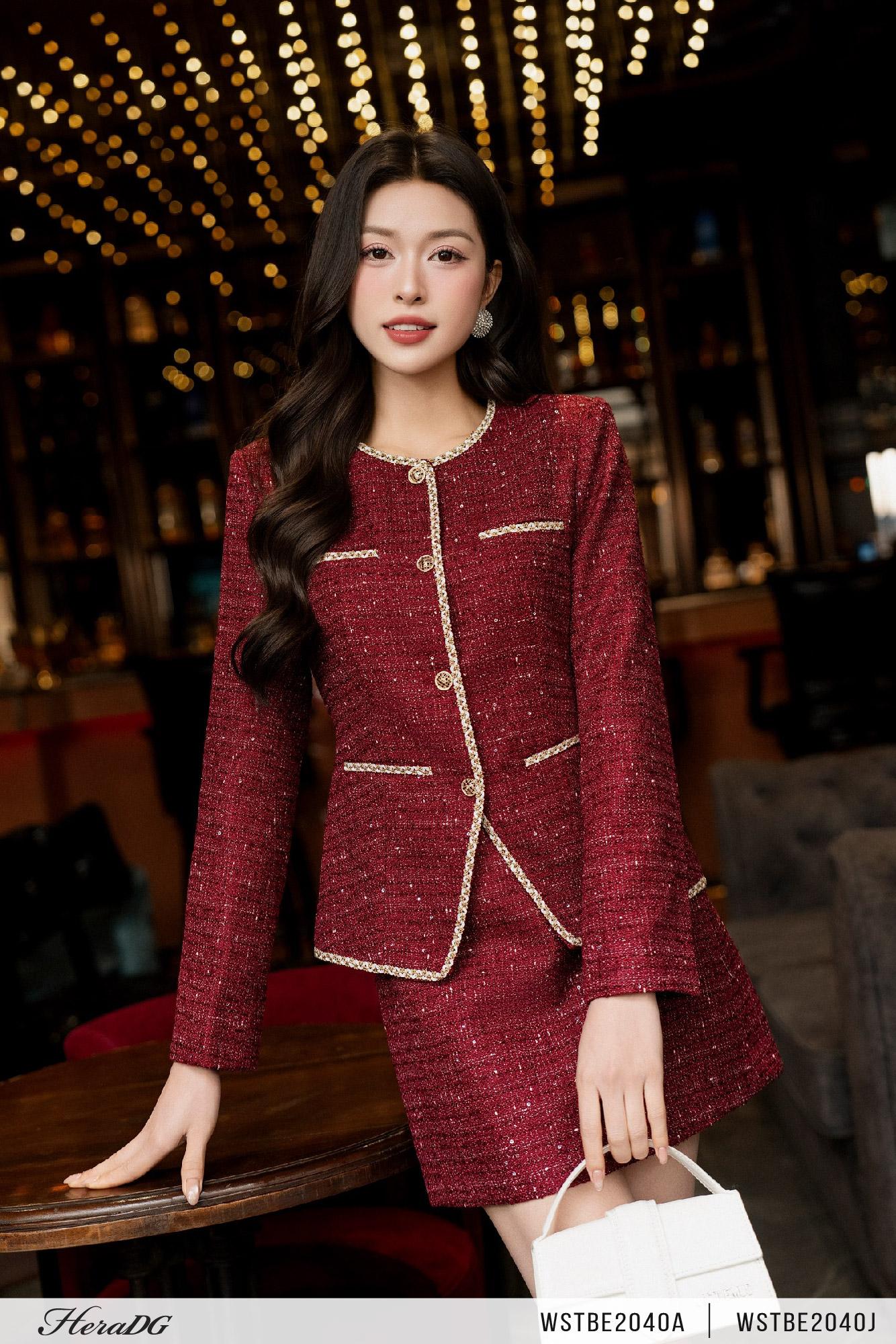 Áo khoác dạ tweed dáng ôm