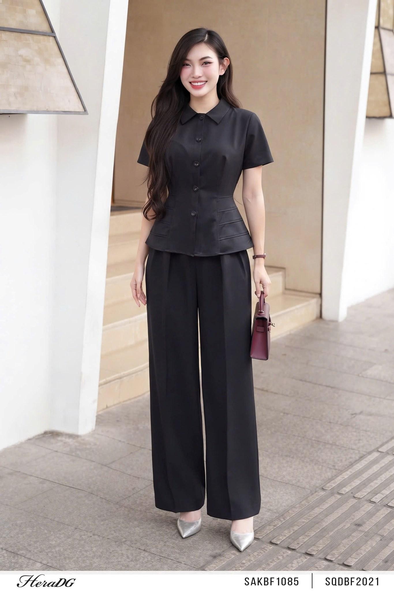 Quần suông cạp liền
